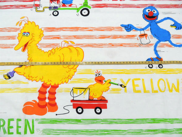 【セサミストリート】USA!ペンキ柄・ヴィンテージ・ユーズドシーツ(1/2)