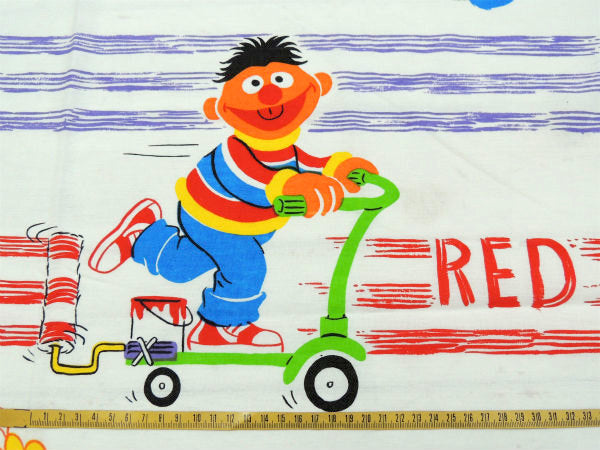 【セサミストリート】USA!ペンキ柄・ヴィンテージ・ユーズドシーツ(1/2)