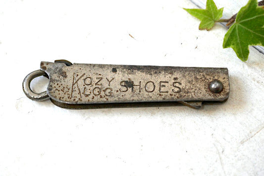 KOZY KLOG アドバタイジング アンティーク ビンテージ ボタンフック US キーホルダー