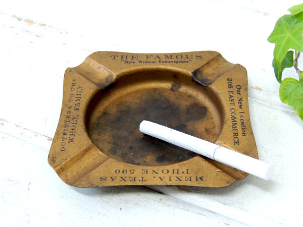 【MEXIA・TEXAS】1950~60年代頃・ゴールド×ブラック・ティン製・ヴィンテージ・灰皿