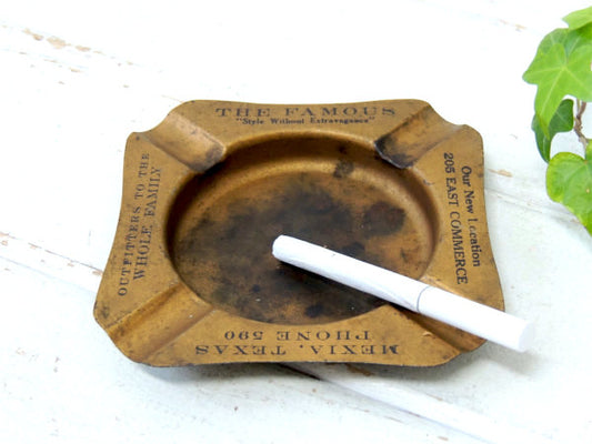 【MEXIA・TEXAS】1950~60年代頃・ゴールド×ブラック・ティン製・ヴィンテージ・灰皿