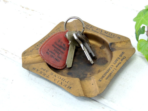 【MEXIA・TEXAS】1950~60年代頃・ゴールド×ブラック・ティン製・ヴィンテージ・灰皿