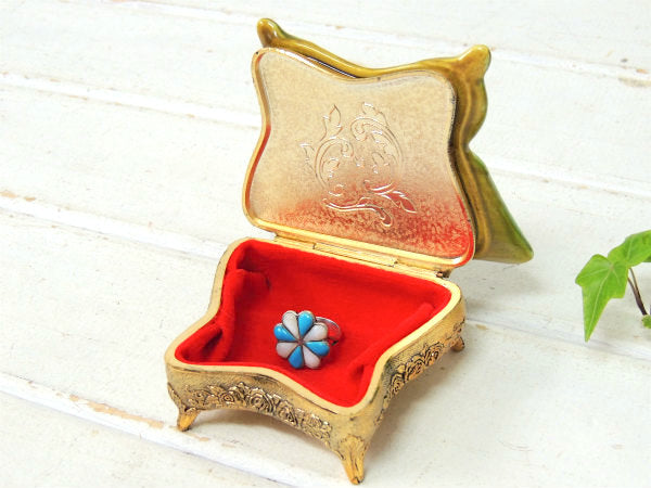 バタフライ型・脚付きの小さなヴィンテージ・ジュエリーボックス/宝石箱/アクセサリーケース