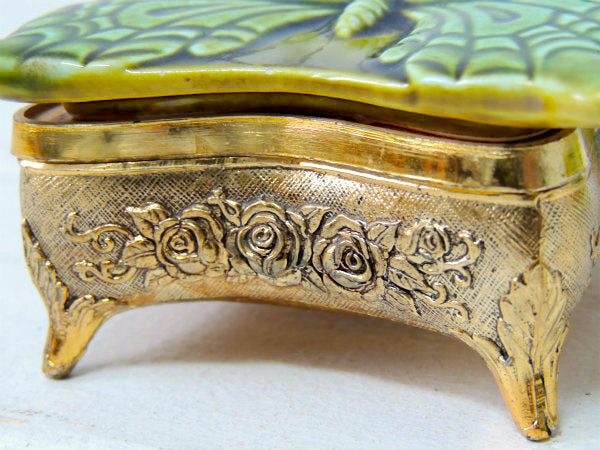 バタフライ型・脚付きの小さなヴィンテージ・ジュエリーボックス/宝石箱/アクセサリーケース