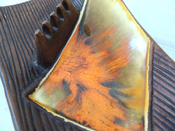 【ミッドセンチュリー・USA・陶器製・50’s~】ヴィンテージ・灰皿・アシュトレイ