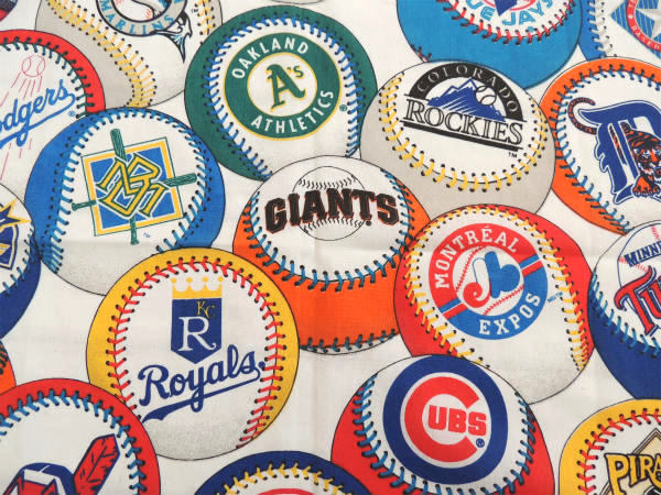 MLB メジャーリーグ チームロゴ 野球ボウル ユーズドシーツ ベッドシーツ フラットタイプ USA
