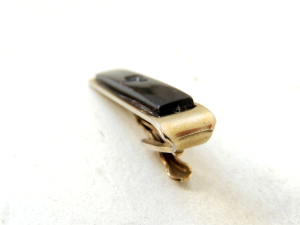 馬・刻印 ゴールド×ブラック・アンティーク&ヴィンテージ・タイピン・タイクリップ