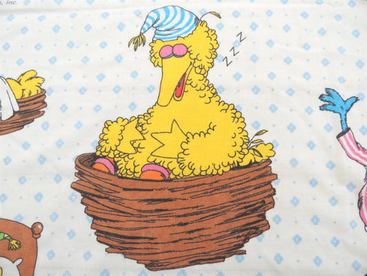 【セサミストリート】ベッド&パジャマ柄・ヴィンテージ・ユーズドシーツ(1/2)USA