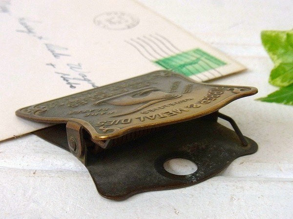 スタンプ会社のノベルティ・真鍮製・アンティーク・OLDクリップ/ペーパークリップ USA