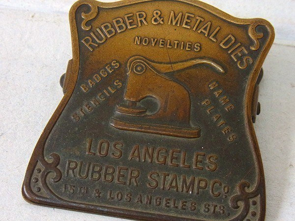 スタンプ会社のノベルティ・真鍮製・アンティーク・OLDクリップ/ペーパークリップ USA
