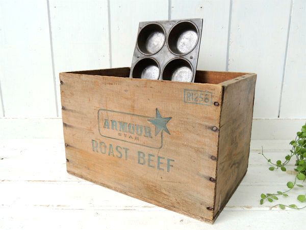 ★ARMOUR STAR ローストビーフ アドバタイジング ビンテージ・ウッドボックス 木箱 USA