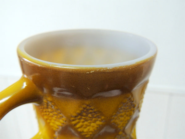 【Fire King】イエロー・ファイヤーキング・キンバリー・マグカップ/食器 USA