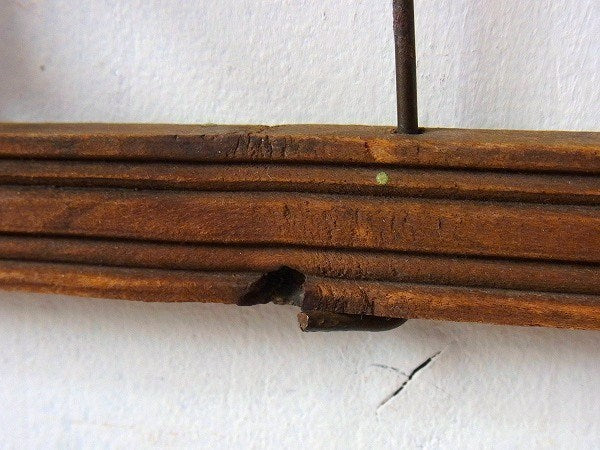 【木製×アイアン製】シャビーなアンティーク・壁掛け・4連ウォールフック・ハットラック・コートフック