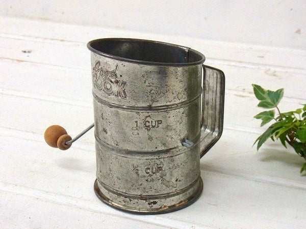 good COOK ティン製・アンティーク・シフター・粉ふるい・USA・キッチン雑貨