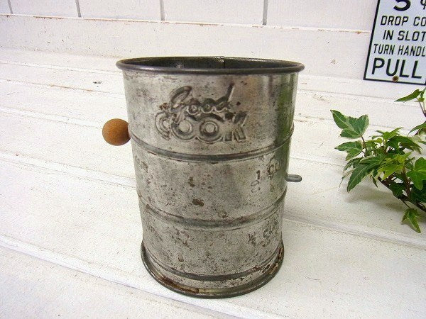 good COOK ティン製・アンティーク・シフター・粉ふるい・USA・キッチン雑貨