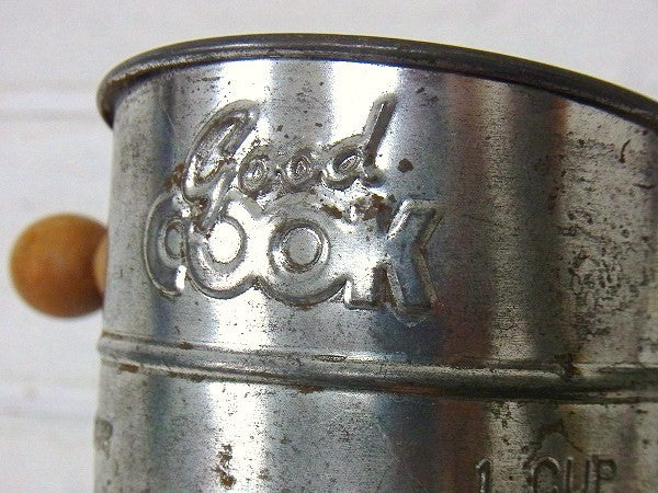 good COOK ティン製・アンティーク・シフター・粉ふるい・USA・キッチン雑貨
