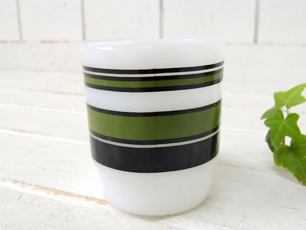 Fire King スーパーストライプ・緑・ファイヤーキング・マグカップ スタッキングマグ USA