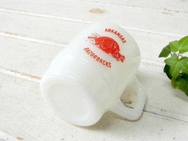 【Fire King】アーカンソーレイザーバックス・ファイヤーキング・マグカップ/スタッキングマグ