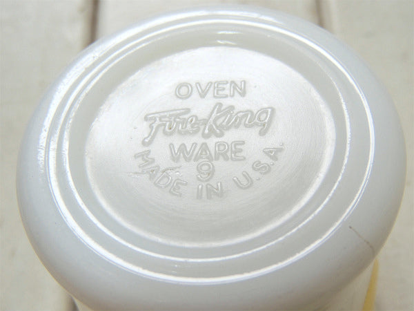 【Fire King】ファイヤーキング・イエロー・ダイヤ・Dハンドル・マグカップ/50's