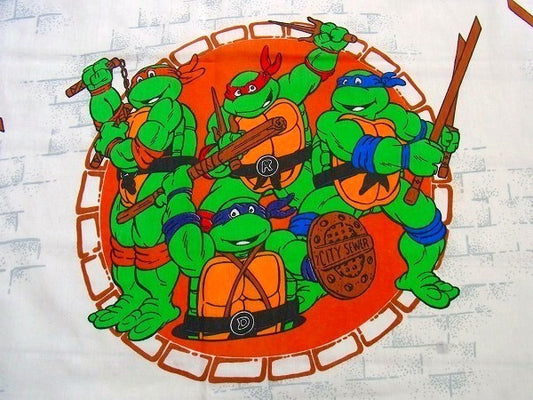 【ミュータント タートルズ】ヴィンテージ・ユーズドシーツ(フラットタイプ) USA