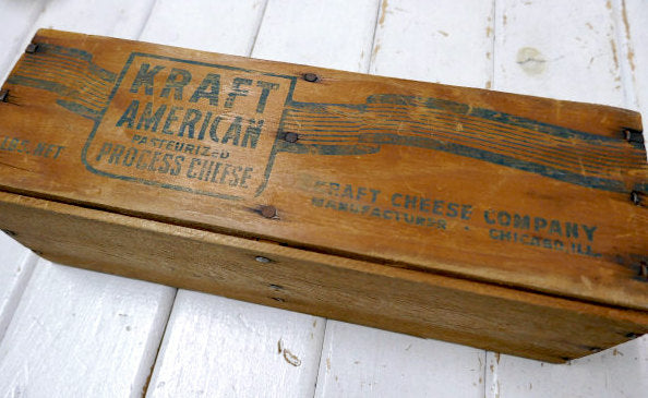 KRAFT クラフトチーズ 全面ロゴ Lサイズ ヴィンテージ チーズボックス 木箱 OLD 仕切り