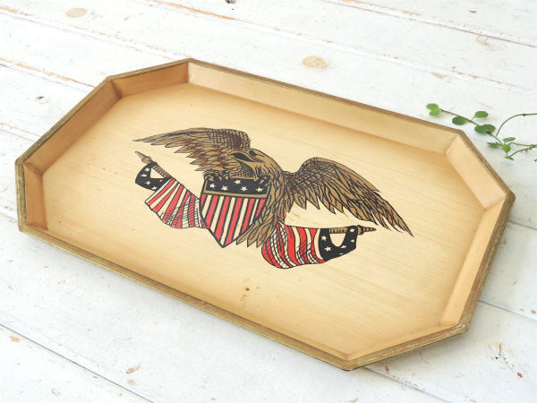 NASHCO イーグル・ハンドペイント・メタル製・ヴィンテージ・サービングトレイ・トレイ・お盆
