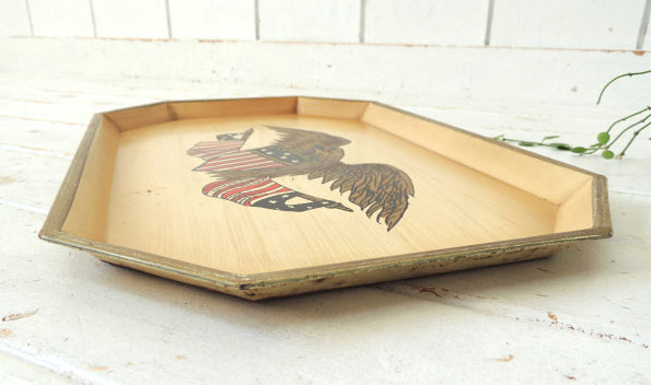 NASHCO イーグル・ハンドペイント・メタル製・ヴィンテージ・サービングトレイ・トレイ・お盆