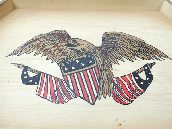 NASHCO イーグル・ハンドペイント・メタル製・ヴィンテージ・サービングトレイ・トレイ・お盆