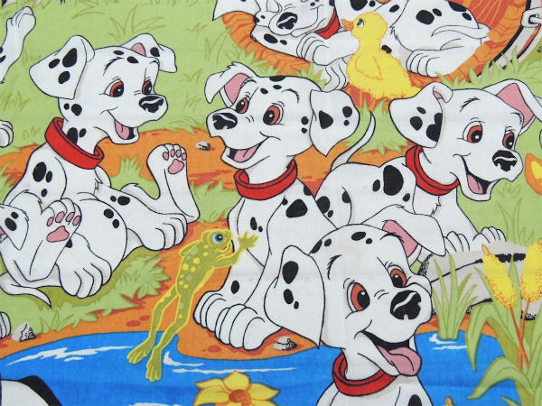 【101匹わんちゃん】ディズニー・池遊び柄・ヴィンテージ・ユーズドシーツ(ボックスタイプ) USA