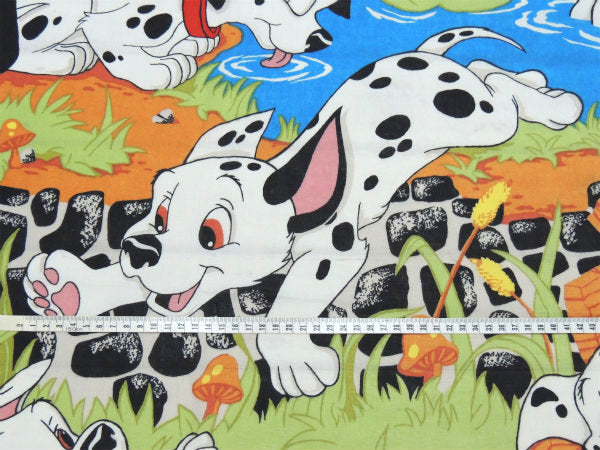 【101匹わんちゃん】ディズニー・池遊び柄・ヴィンテージ・ユーズドシーツ(ボックスタイプ) USA