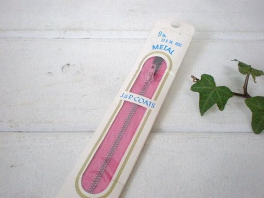 USA/COATS&CLARK・ピンク色のデッドストック・ファスナー/ジッパー