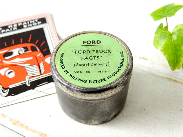 【FORD・緑】フォードトラック・50's・自動車部品・ヴィンテージ・アルミ容器/パーツ缶・アメ車