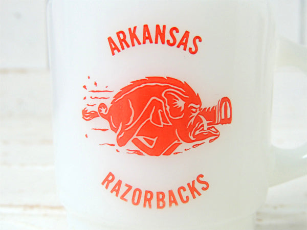 【Fire King】アーカンソーレイザーバックス・ファイヤーキング・マグカップ/スタッキングマグ