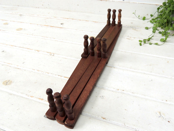 ノスタルジックな古い木製・ジャバラ式・アンティーク・ハットラック/コートフック USA