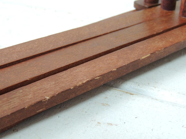 ノスタルジックな古い木製・ジャバラ式・アンティーク・ハットラック/コートフック USA