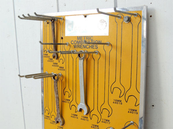 USA コンビネーションレンチ・ヴィンテージ・壁掛けボード・ツールホルダー・工具収納・ガレージ