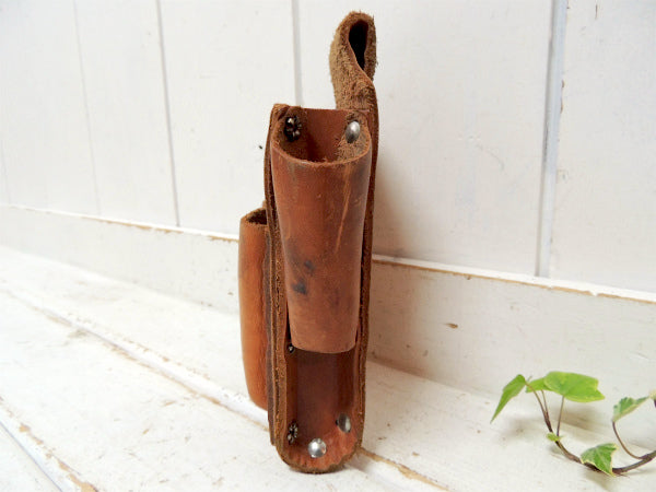 アドバタイジング・レザー製・5ポケット・ツールポーチ/DIY/工具エプロン USA