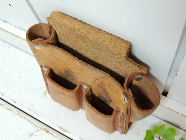 アドバタイジング・レザー製・5ポケット・ツールポーチ/DIY/工具エプロン USA