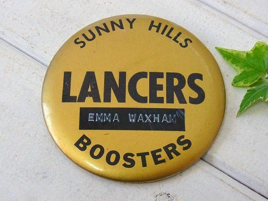 【LANCERS/SUNNY HILLS】大きなヴィンテージ・缶バッジ・USA
