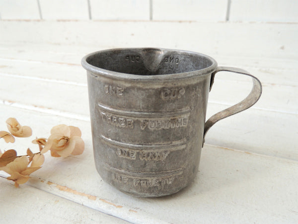 1Cupサイズ・ アルミ製・ヴィンテージ・メジャーリングカップ/計量カップ/アルミコップ USA