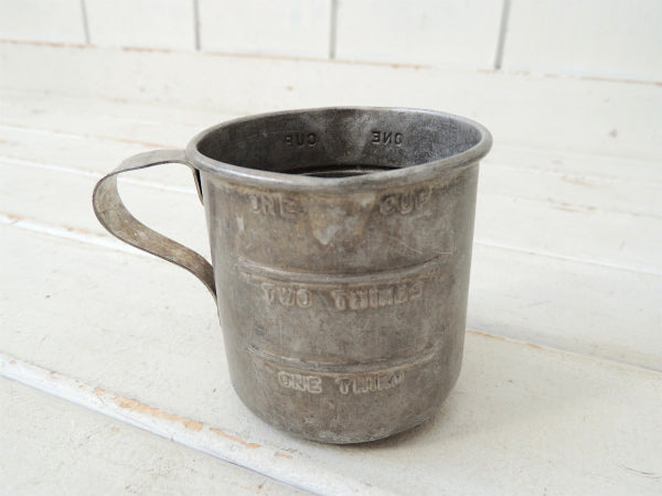1Cupサイズ・ アルミ製・ヴィンテージ・メジャーリングカップ/計量カップ/アルミコップ USA