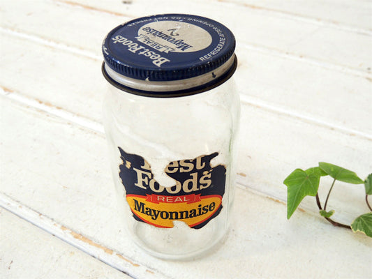 【BEST FOODS】マヨネーズ・小さなヴィンテージ・ガラス瓶/ガラス容器 USA