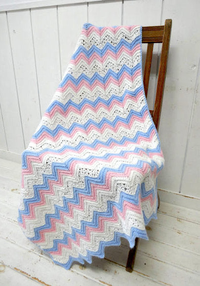 パステルカラー 手編みニット ヴィンテージ ブランケット ひざ掛け ベビーブランケット USA