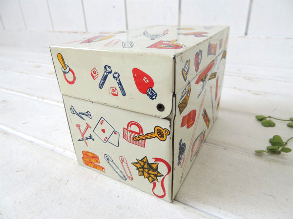 【Katch-All Kollector】文具や雑貨のイラスト入り・ヴィンテージ・収納缶/ティン缶