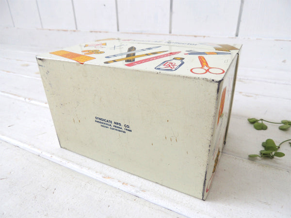 【Katch-All Kollector】文具や雑貨のイラスト入り・ヴィンテージ・収納缶/ティン缶