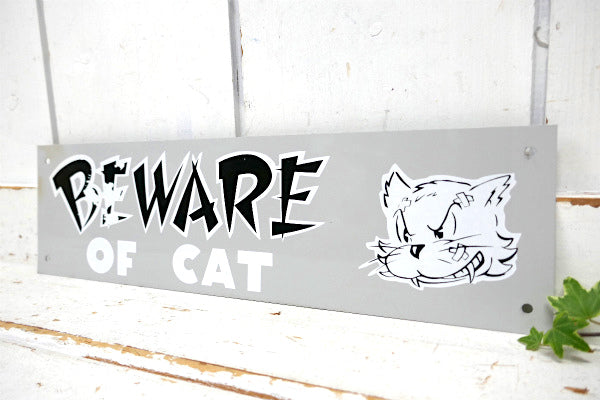 BEWARE OF CAT ネコに注意 US ビンテージ サイン 看板 ミッドセンチュリー アメリカ