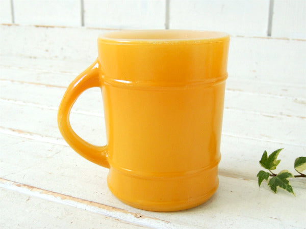 【Fire King】ファイヤーキング・イエロー・バレルマグ・レンジャーマグ・食器 USA