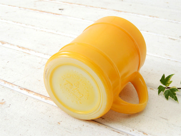 【Fire King】ファイヤーキング・イエロー・バレルマグ・レンジャーマグ・食器 USA