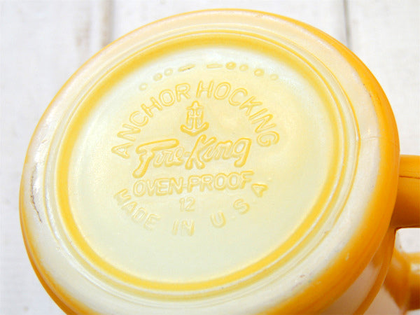 【Fire King】ファイヤーキング・イエロー・バレルマグ・レンジャーマグ・食器 USA