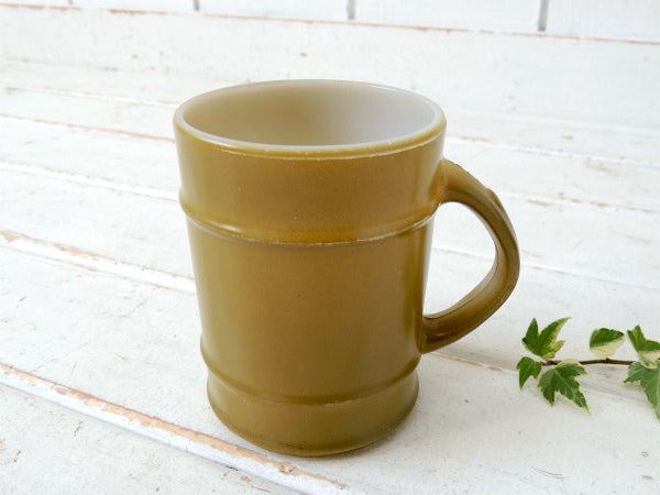 【Fire King】ファイヤーキング・オリーブグリーン・カーキ・緑・バレルマグ・レンジャーマグ